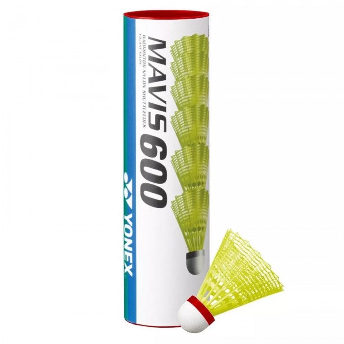 YONEX MAVIS 600 YELLOW SHUTTLES - FAST (RED) (TUBE OF 6)