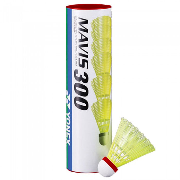 YONEX MAVIS 300 YELLOW SHUTTLES - FAST (RED) (TUBE OF 6)
