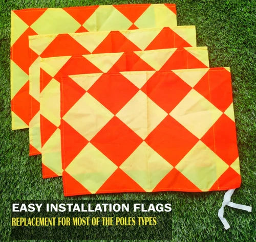 Football Training Corner Diamond Flags (Pack of 4) Corner Flag with Tie Cord