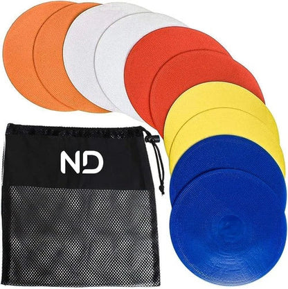 Round Rubber Flat Cones Training Spot Markers Football Pitch Floor Disc Sports