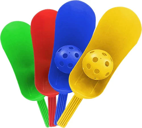 Scoop Ball Game Set for Kids - Includes 4 Colourful Scoops & 2 Lightweight Balls