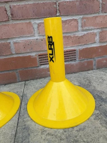 12 Yellow XLR8 Sports Fitness Football Training Slalom Pole Base Durable Plastic