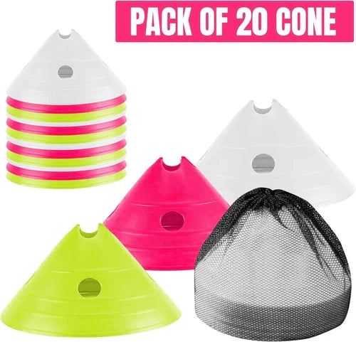 ND Sports Jumbo Mega Cones, Set of 20 - Ideal for Agility, Football Training