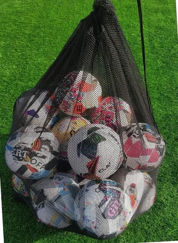 ND Soccer Mesh Net Carry Sack 10/15 Football Sports Balls Bag Colour Black