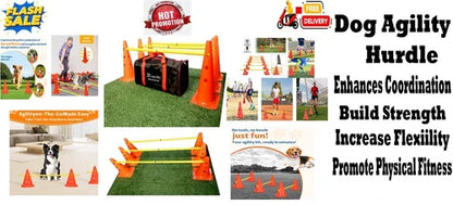 Best Dog Agility Set Jump Training Equipment Pets Jumping Hurdle Cones System !!
