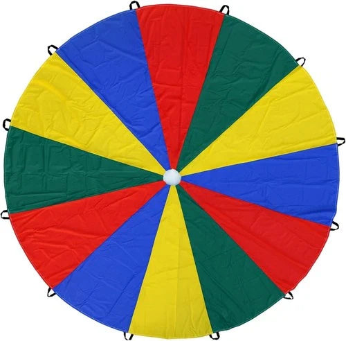 ND Sports Kids Rainbow Play Parachute - 6ft (6 Handles) & 12ft (12 Handles)
