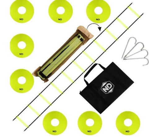 ND Speed Agility Training Football Exercise Ladder Kit With Drill Cones Pegs