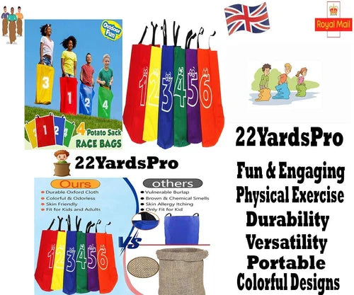 Kids Jumping Bag Sack Race 6pcs Set Party Family Outdoor Garden Games Sports Day