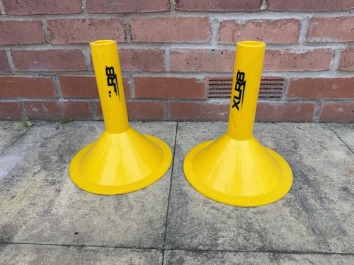 12 Yellow XLR8 Sports Fitness Football Training Slalom Pole Base Durable Plastic