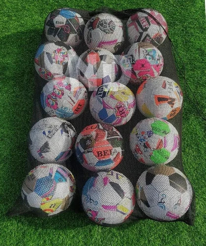ND Soccer Mesh Net Carry Sack 10/15 Football Sports Balls Bag Colour Black