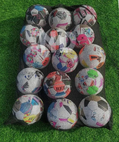 ND Soccer Mesh Net Carry Sack 10/15 Football Sports Balls Bag Colour Black