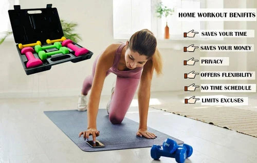 Fitness Dumbbell Set Hand Weights Case Exercise Home Gym Workout