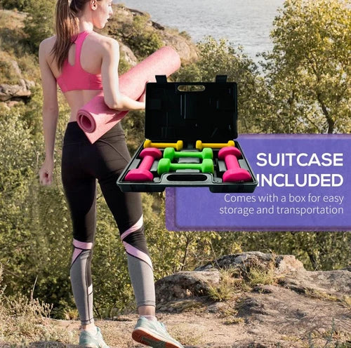 Fitness Dumbbell Set Hand Weights Case Exercise Home Gym Workout