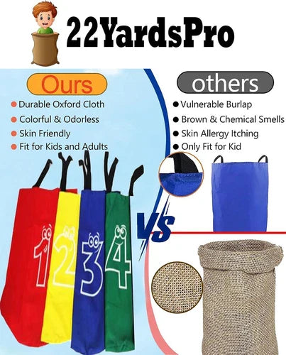 Kids Jumping Bag Sack Race 4pcs Set Party Family Outdoor Garden Games Sports Day