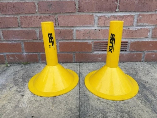 12 Yellow XLR8 Sports Fitness Football Training Slalom Pole Base Durable Plastic