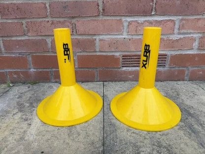 12 Yellow XLR8 Sports Fitness Football Training Slalom Pole Base Durable Plastic