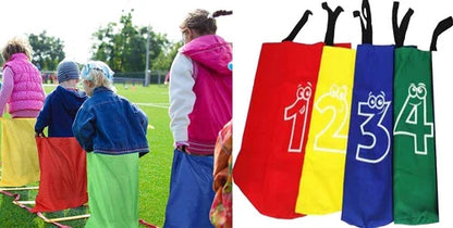 Kids Jumping Bag Sack Race 4pcs Set Party Family Outdoor Garden Games Sports Day