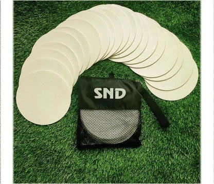Full-Sized Pro Non Slip Flat Rubber Round Sports Marker Discs - Pack of 10 & 20