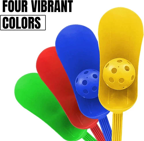 Scoop Ball Game Set for Kids - Includes 4 Colourful Scoops & 2 Lightweight Balls