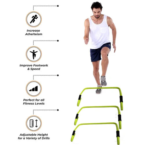 Agility Speed Training Hurdles [6 PACK] - 6", 12" Adjustable Height Hurdle