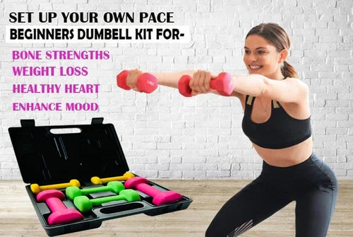 Fitness Dumbbell Set Hand Weights Case Exercise Home Gym Workout