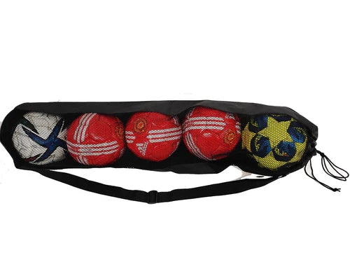 Heavy Duty Football Netball Rugby 5 Ball Storage Tubular Carry Sack Holdall Bag