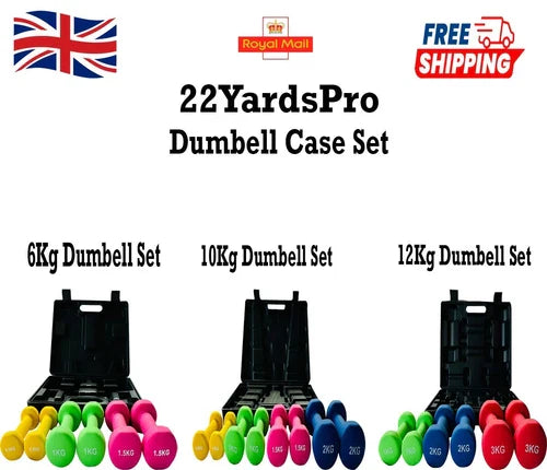 Fitness Dumbbell Set Hand Weights Case Exercise Home Gym Workout