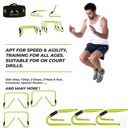 Agility Speed Training Hurdles [6 PACK] - 6", 12" Adjustable Height Hurdle